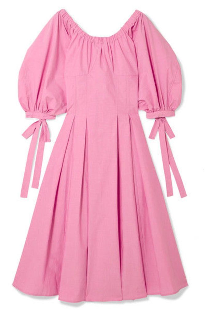REJINA PYO - Greta Bow-embellished Cotton Midi Dress - Pink