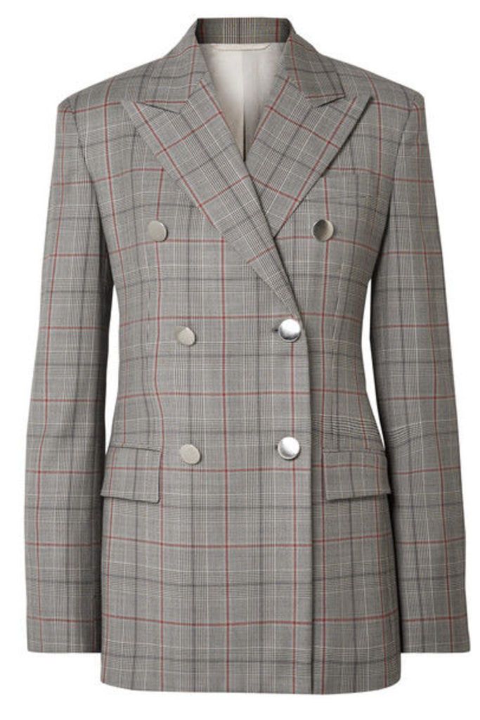 CALVIN KLEIN 205W39NYC - Double-breasted Prince Of Wales Checked Wool Blazer - Gray