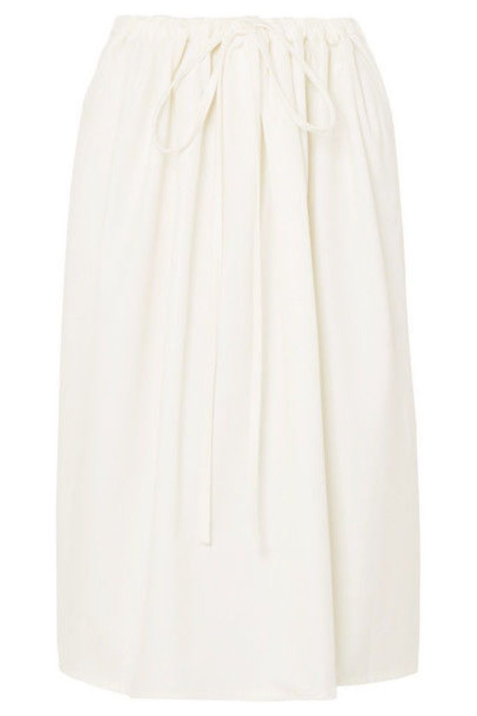 Atlantique Ascoli - Cottage Ruched Cotton-poplin Skirt - Cream