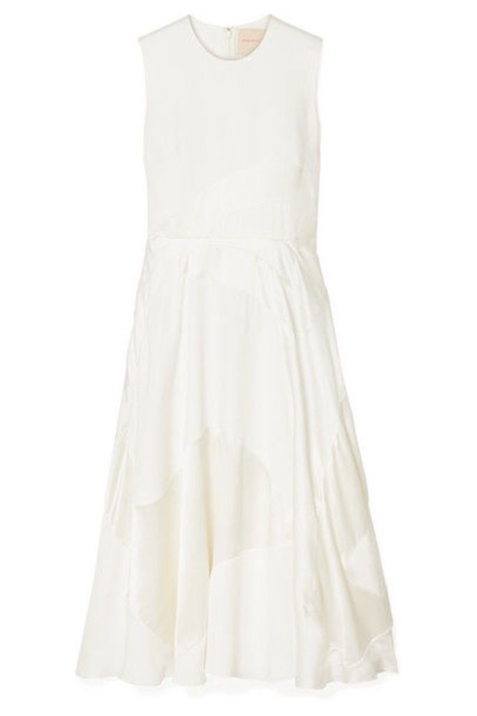 Roksanda - Keanu Silk-crepe And Faille Midi Dress - Ivory