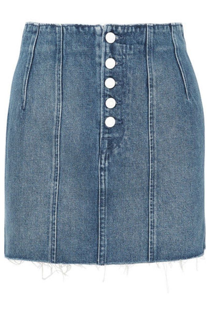 GRLFRND - Twiggy Paneled Denim Mini Skirt - Mid denim