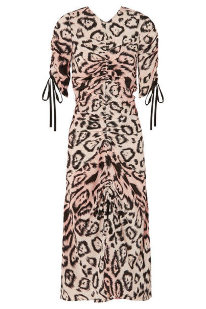alice McCALL - Animale Ruched Leopard-print Silk Crepe De Chine Midi Dress - Beige