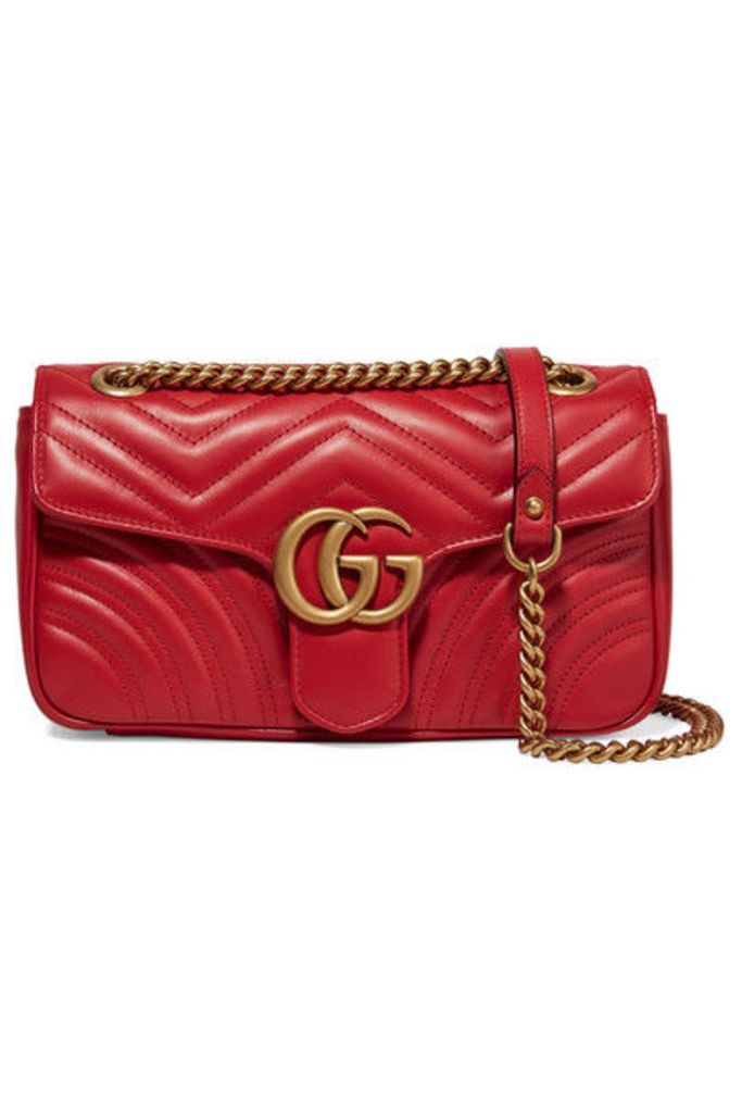 Gucci - Gg Marmont Small Quilted Leather Shoulder Bag - Red