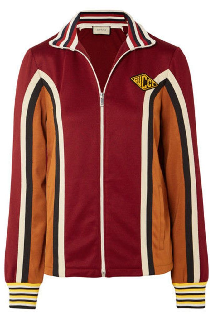Gucci - Striped Stretch-jersey Track Jacket - Burgundy