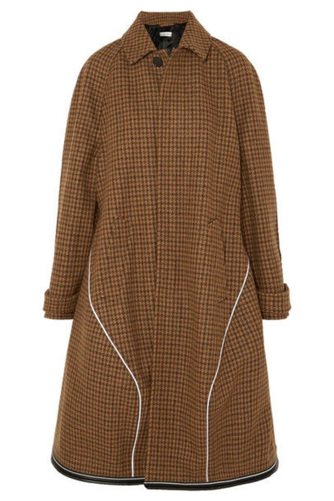 Balenciaga - Houndstooth Wool-blend Coat - Brown