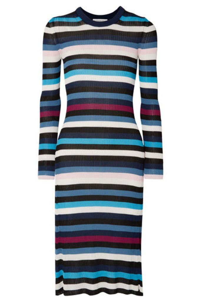 Altuzarra - Stills Striped Ribbed Stretch-knit Midi Dress - Navy
