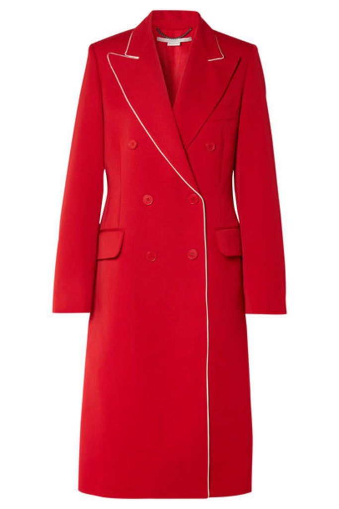 Stella McCartney - Silk-trimmed Wool-twill Coat - Red