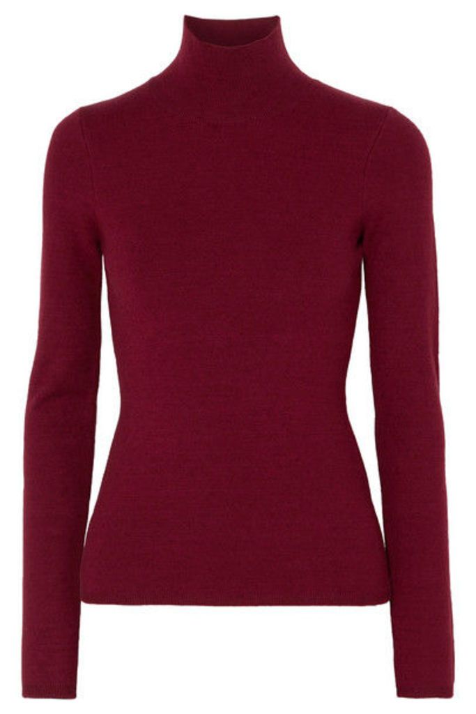 Victoria Beckham - Knitted Turtleneck Sweater - Burgundy