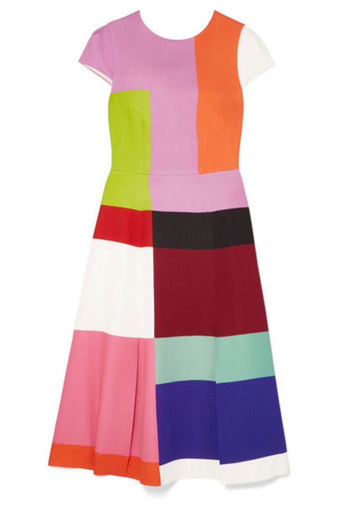 Mary Katrantzou - Osmond Color-block Satin Midi Dress - Pink