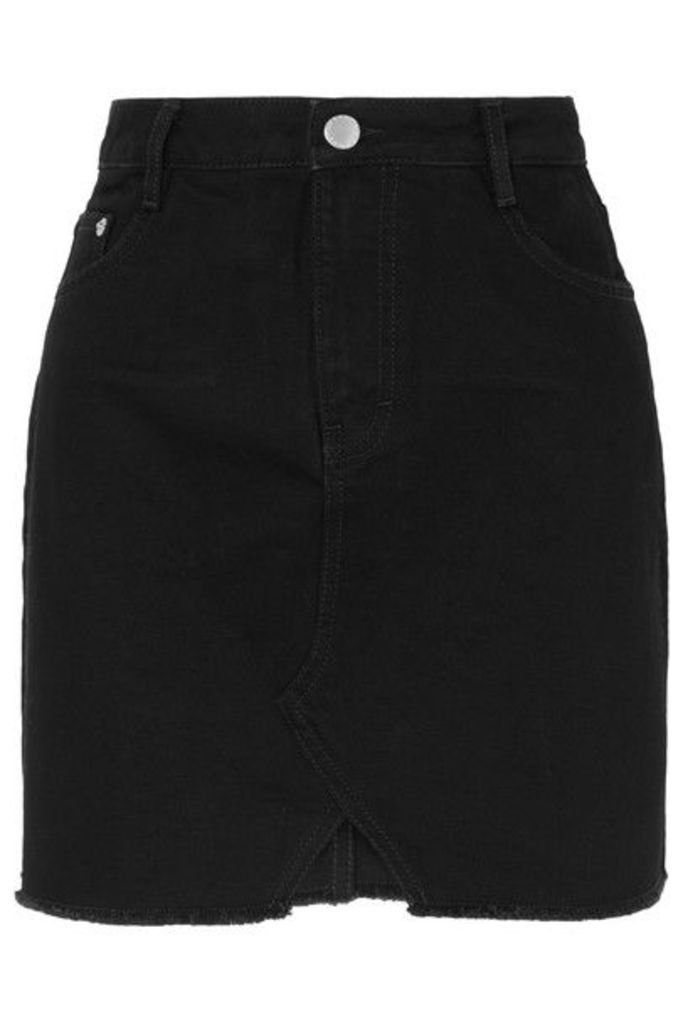 Maje - Distressed Denim Mini Skirt - Black