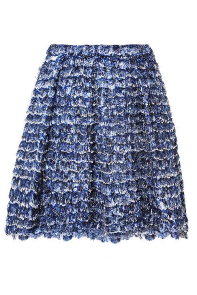 Proenza Schouler - Fringed Printed Crepe Mini Skirt - Blue
