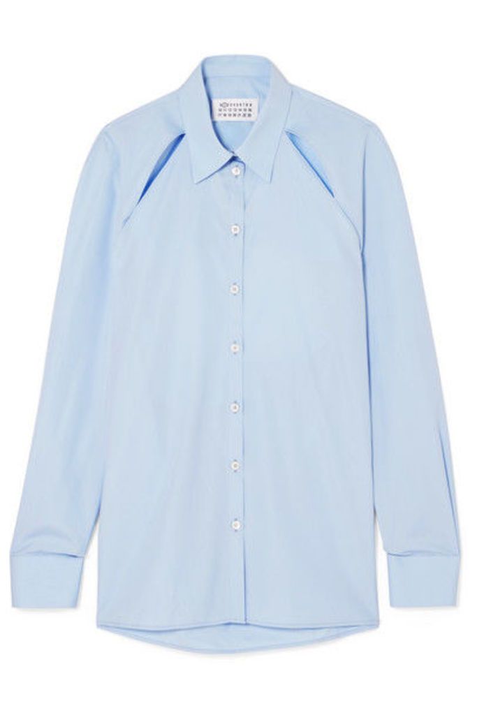 Maison Margiela - Cutout Cotton-poplin Shirt - Blue