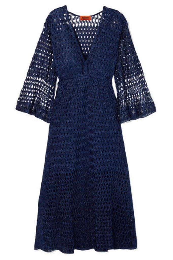 Missoni - Reversible Metallic Crochet-knit Dress - Navy