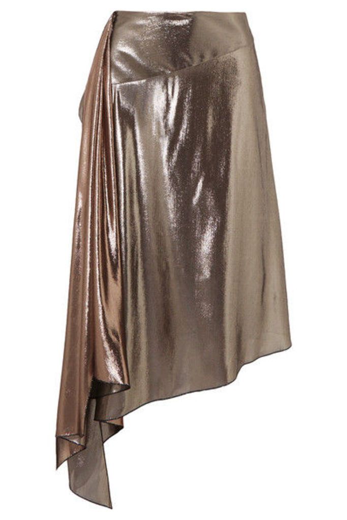 Givenchy - Asymmetric Lamé Midi Skirt - Silver