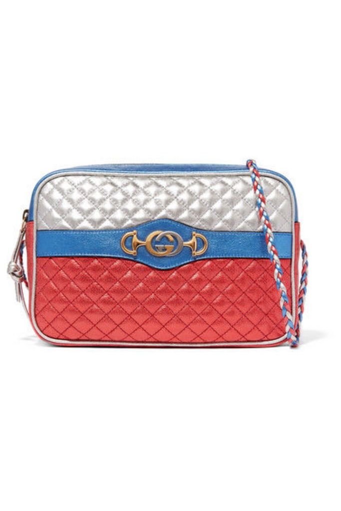 Gucci - Metallic Quilted Leather Shoulder Bag - Red