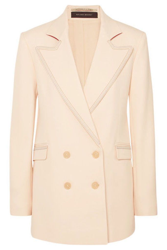 Roland Mouret - Gilroy Double-breasted Alpaca And Wool-blend Twill Blazer - Cream