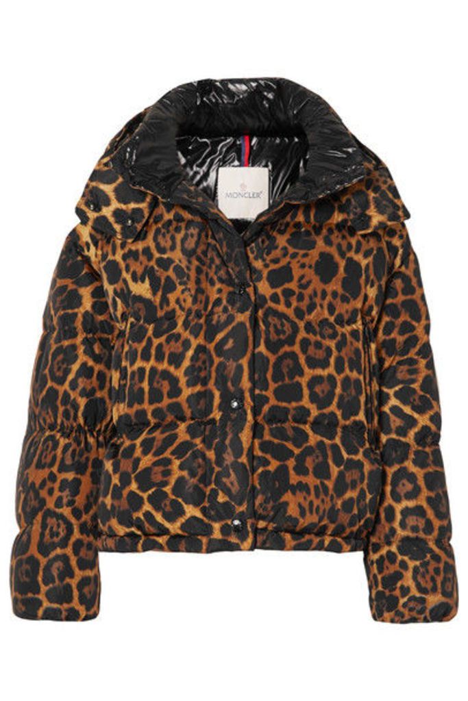Moncler - Leopard-print Quilted Shell Down Jacket - Brown
