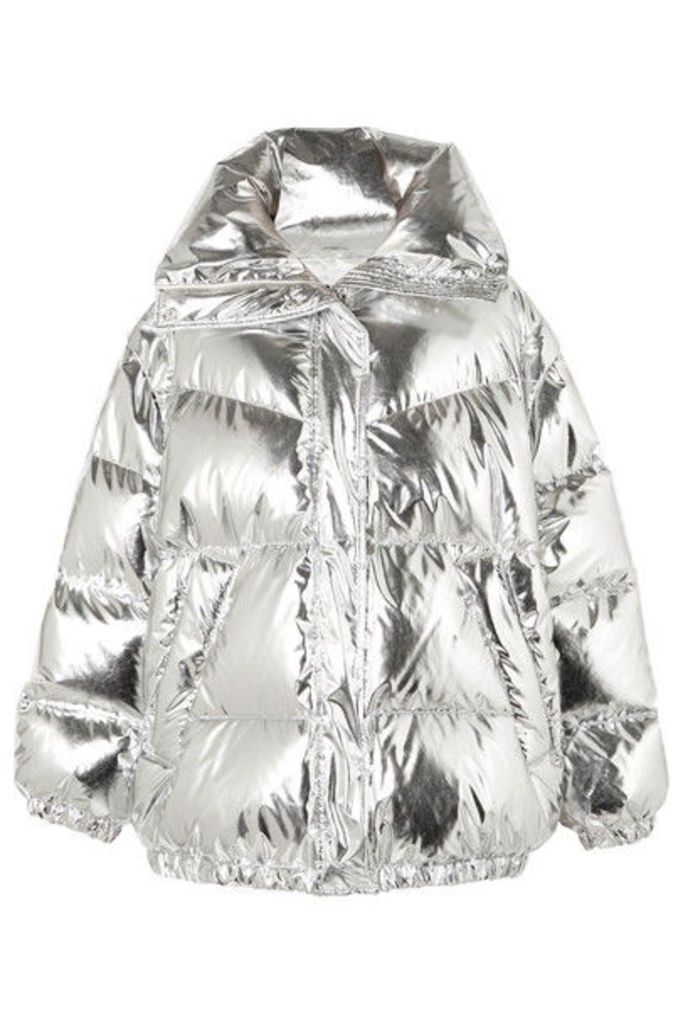 MM6 Maison Margiela - Oversized Quilted Metallic Shell Down Jacket - Silver