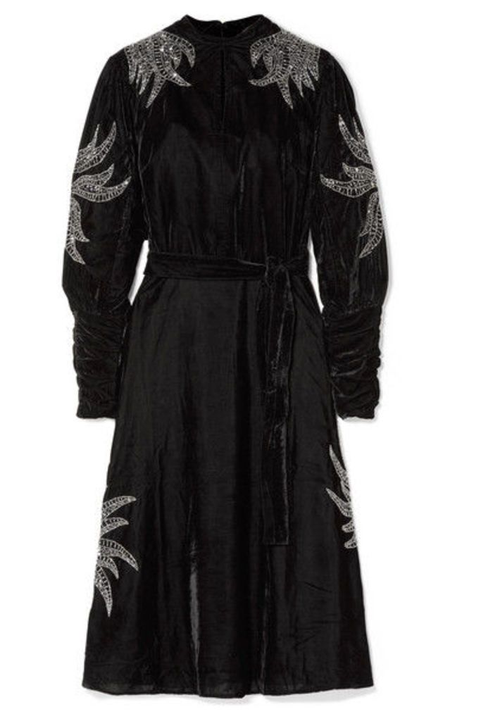 Dodo Bar Or - Josephine Sequin And Bead-embellished Velvet Midi Dress - Black