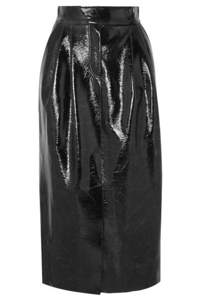 RUH - Coated Wool-blend Midi Skirt - Black
