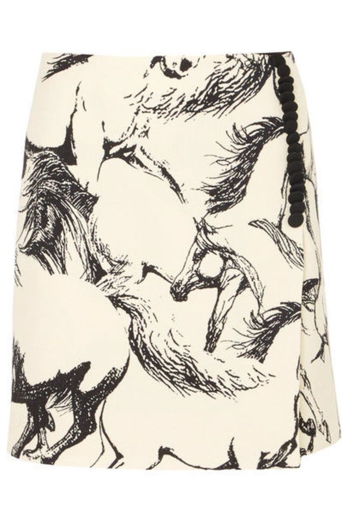 Adam Lippes - Printed Wool Mini Skirt - Ivory