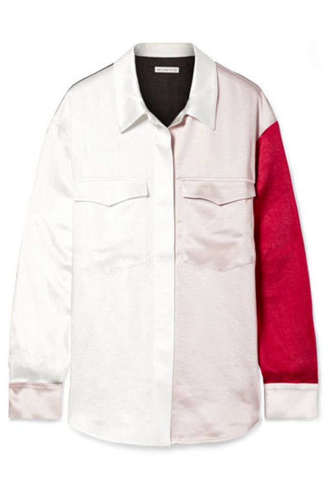 REJINA PYO - Sophie Color-block Washed-satin Shirt - White