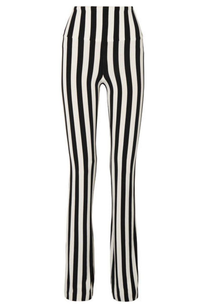 Norma Kamali - Striped Stretch-jersey Bootcut Pants - Black