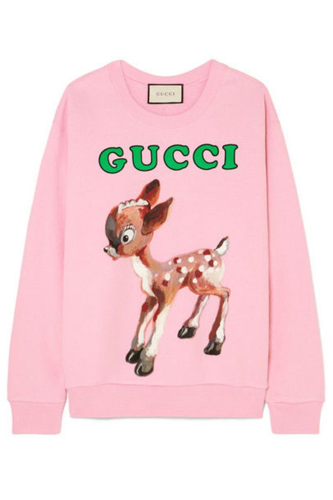 Gucci - Printed Cotton-jersey Sweatshirt - Pink