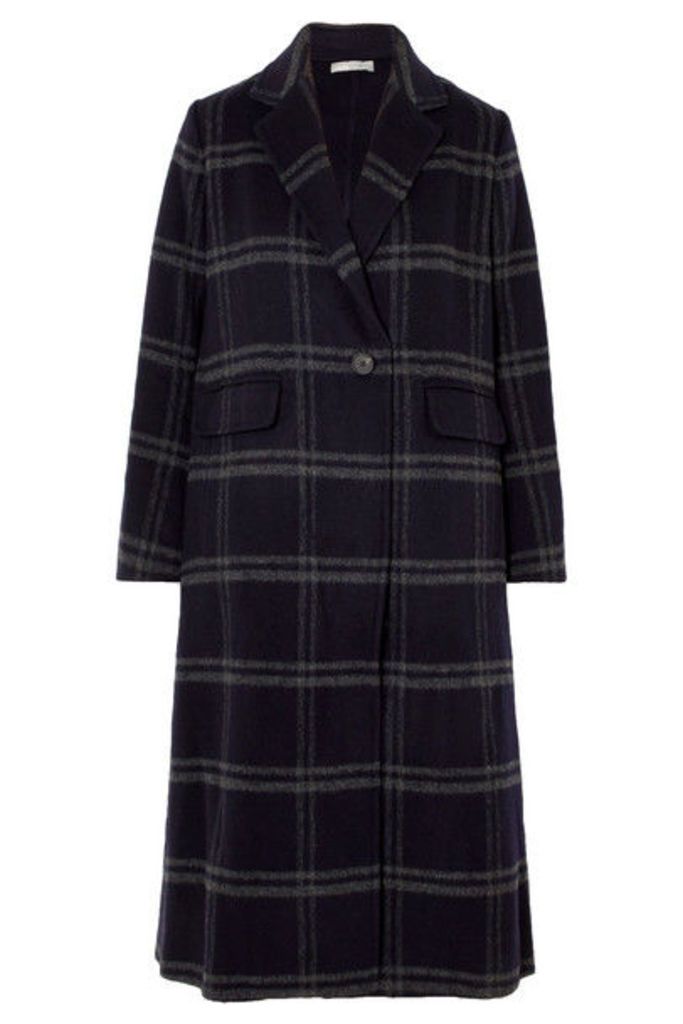 Vince - Shadow Checked Wool-blend Coat - Navy