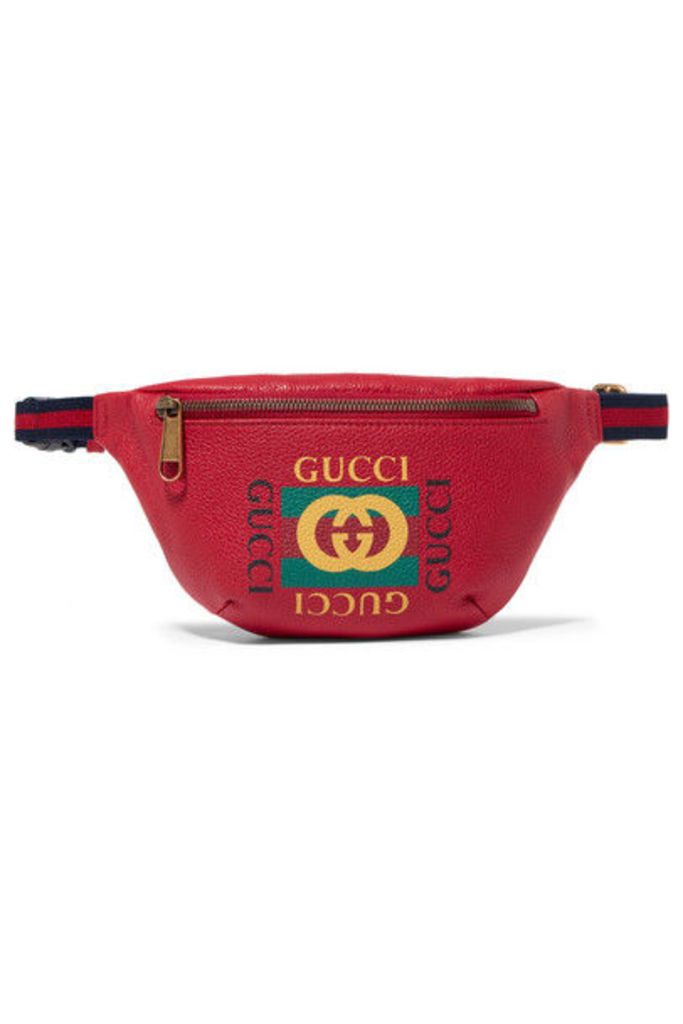 Gucci - Printed Textured-leather Belt Bag - one size