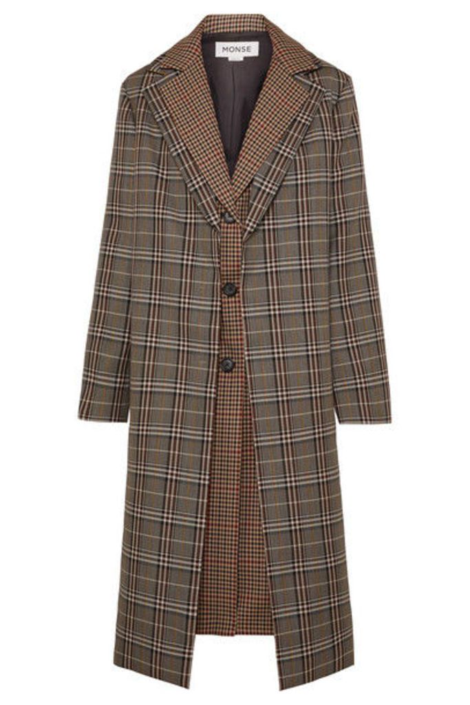 Monse - Layered Checked Wool-blend Coat - Brown