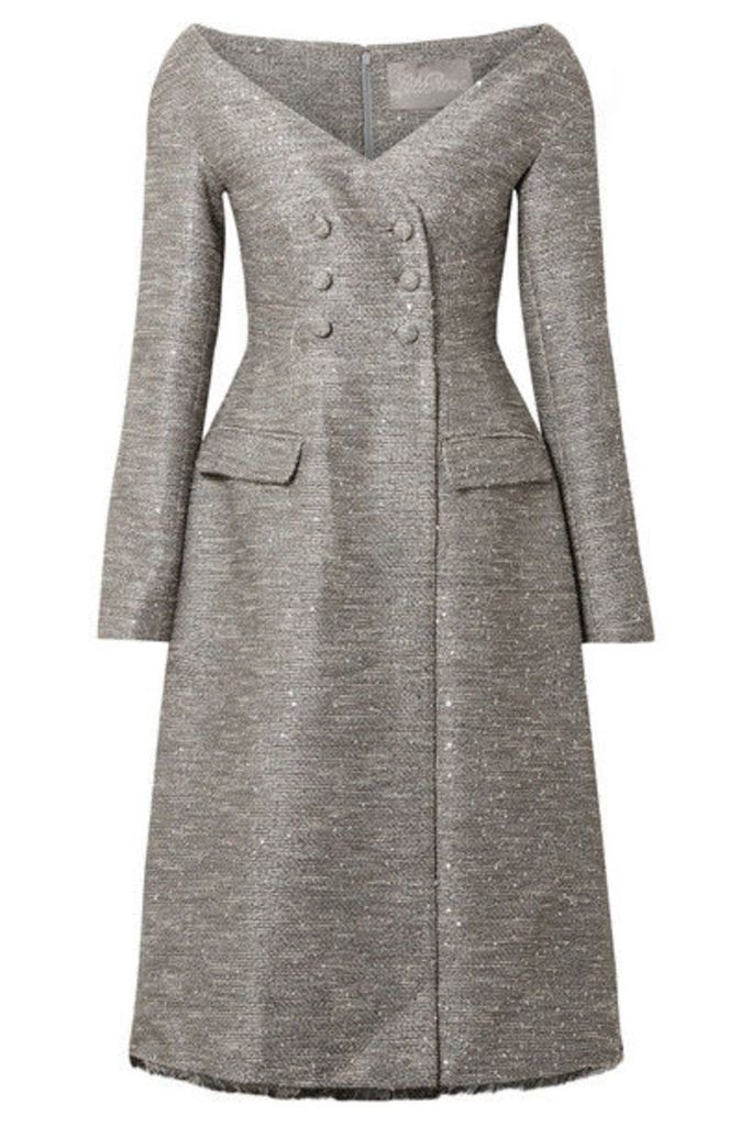 Lela Rose - Sequin-embellished Tweed Dress - Gray