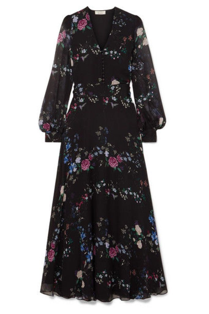 Equipment - + Tabitha Simmons Clemense Ruffled Floral-print Silk-chiffon Maxi Dress - Black