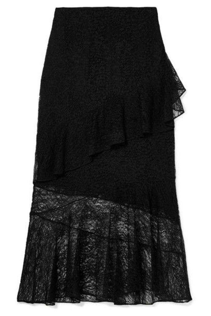 Cushnie - Ruffled Lace Midi Skirt - Black