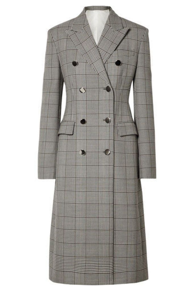 CALVIN KLEIN 205W39NYC - Prince Of Wales Checked Wool And Silk-blend Coat - Gray