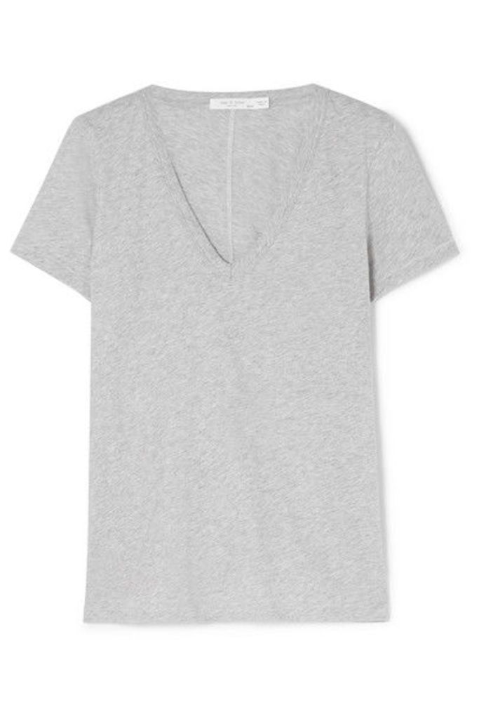 rag & bone - The Vee Pima Cotton-jersey T-shirt - Gray