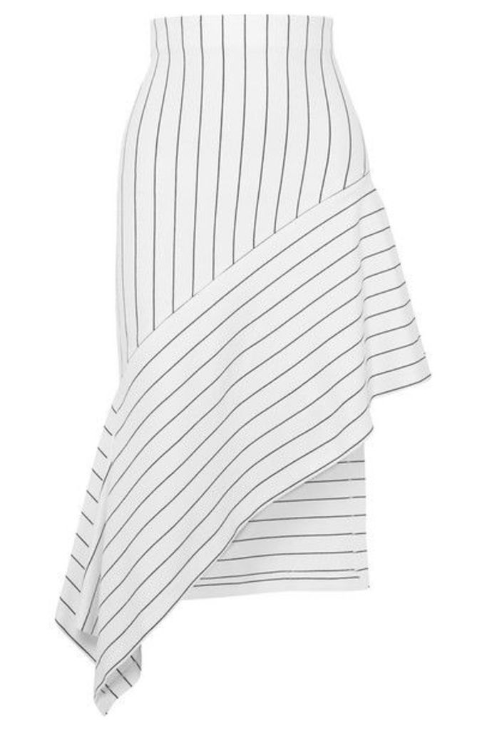 Rosetta Getty - Asymmetric Striped Stretch-jersey Midi Skirt - White