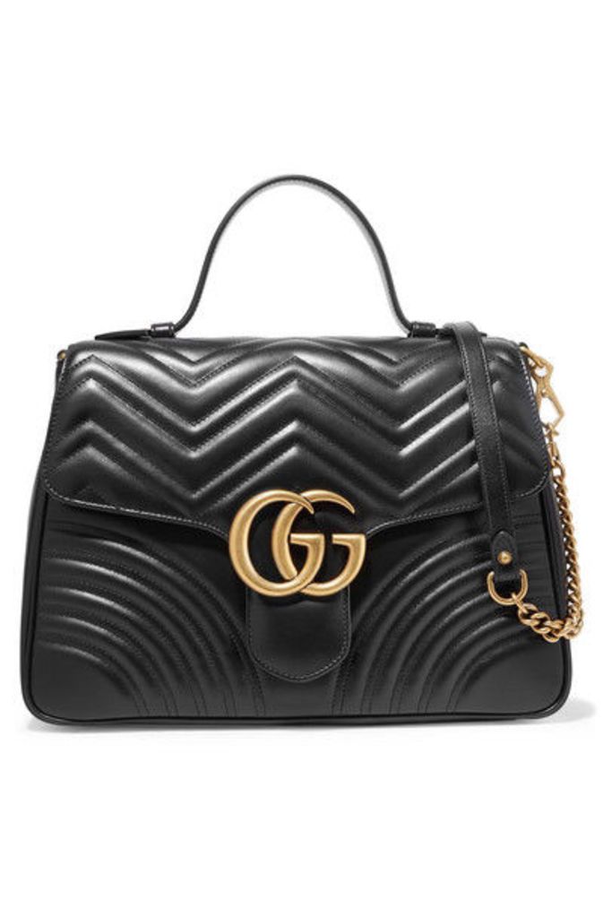 Gucci - Gg Marmont Medium Quilted Leather Shoulder Bag - Black