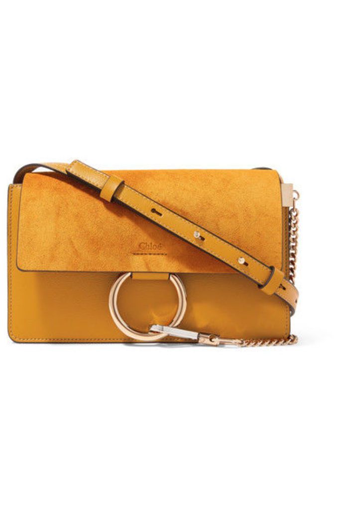 Chloé - Faye Small Leather And Suede Shoulder Bag - Mustard