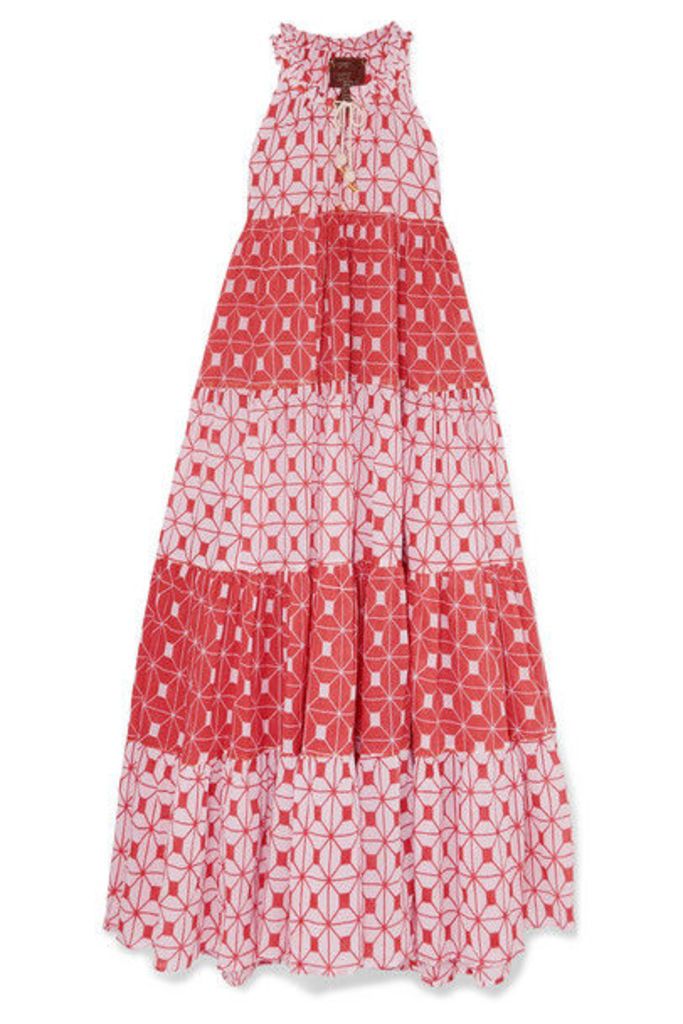 Yvonne S - Hippy Tiered Printed Cotton-voile Maxi Dress - Baby pink