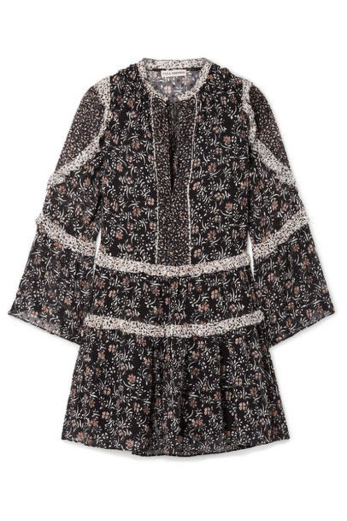 Ulla Johnson - Essie Ruffled Floral-print Fil Coupé Silk-blend Chiffon Mini Dress - Black