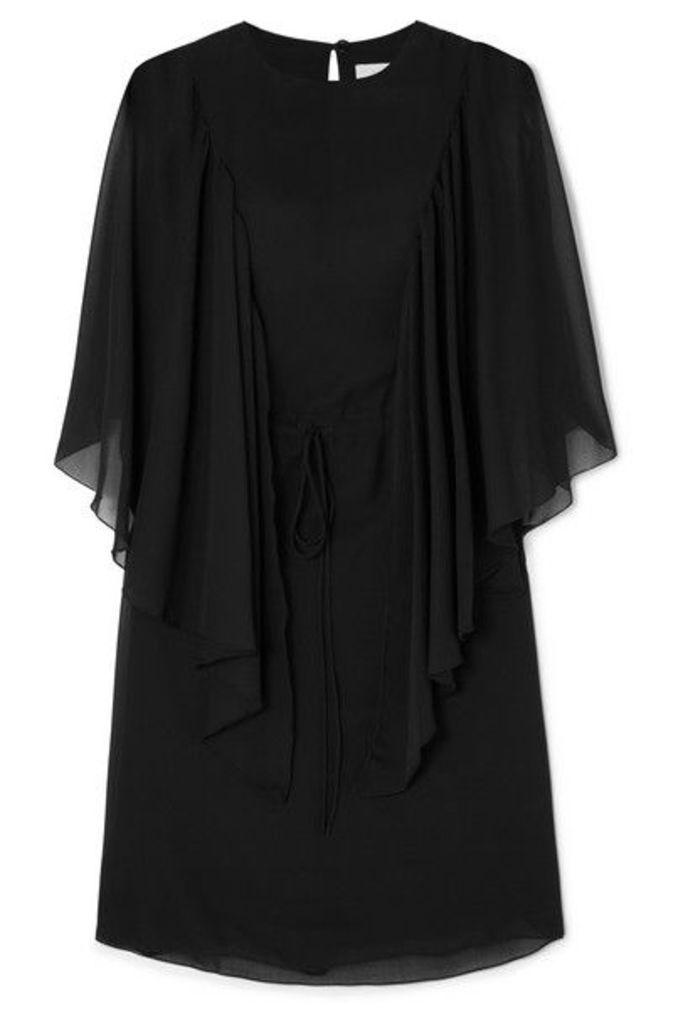See By ChloÃ© - Cape-effect Ruffled Georgette Mini Dress - Black
