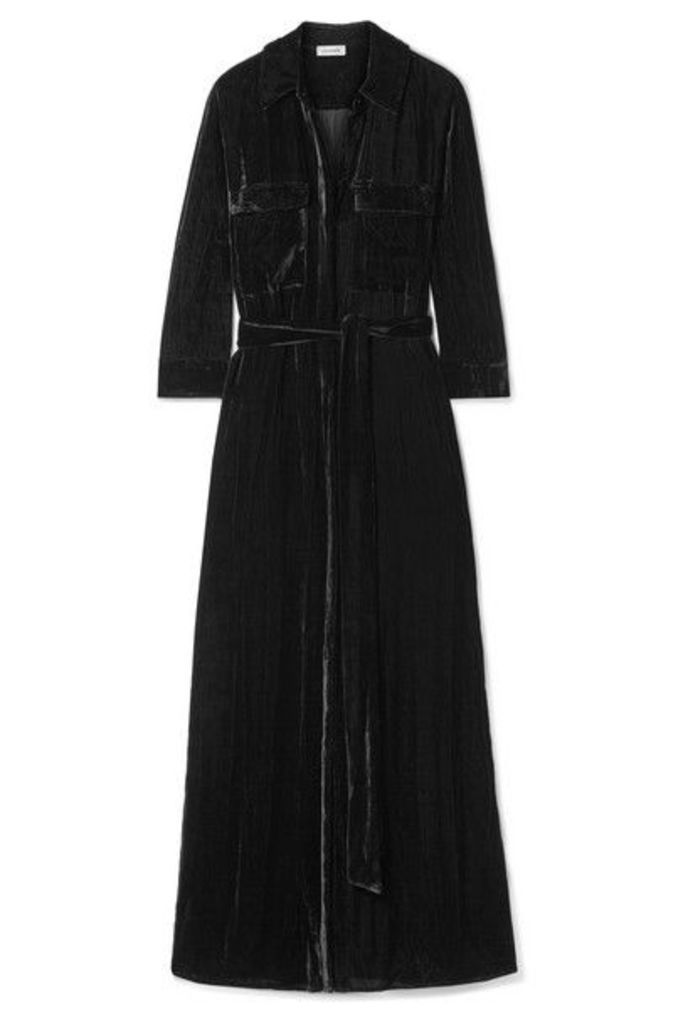 L'Agence - Cameron Velvet Maxi Dress - Black