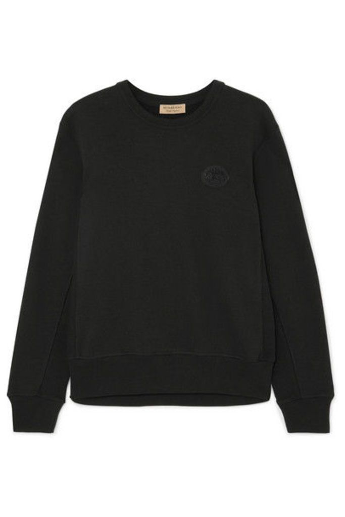 Burberry - Appliquéd Cotton-jersey Sweatshirt - Black