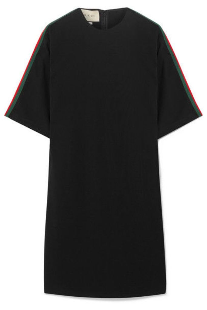Gucci - Oversized Grosgrain-trimmed Stretch-cady Tunic - Black