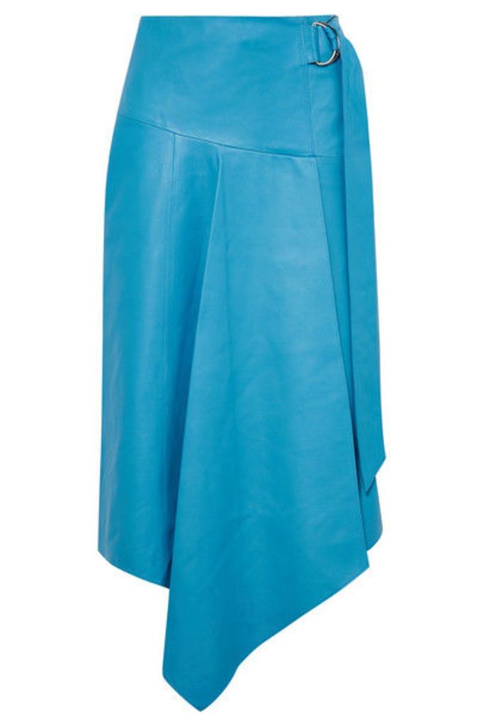 Tibi - Asymmetric Leather Midi Skirt - Blue