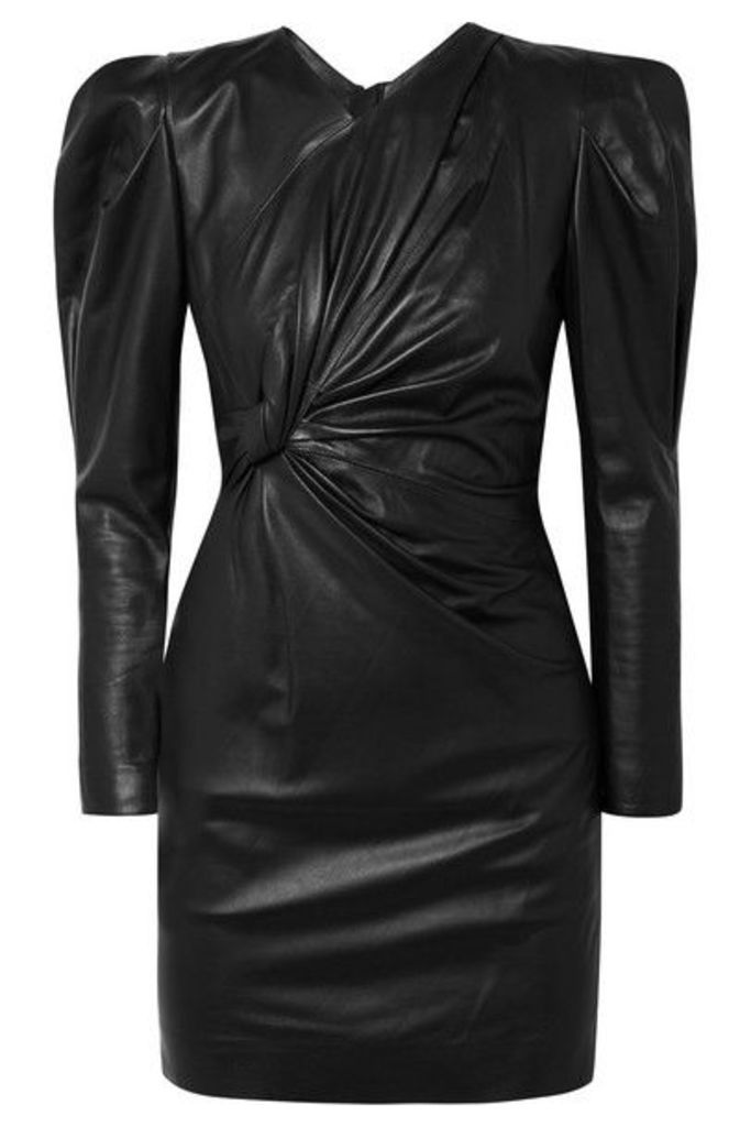 Isabel Marant - Cobe Twisted Leather Mini Dress - Black