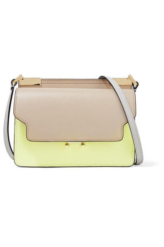 Marni - Trunk Micro Color-block Textured-leather Shoulder Bag - Taupe