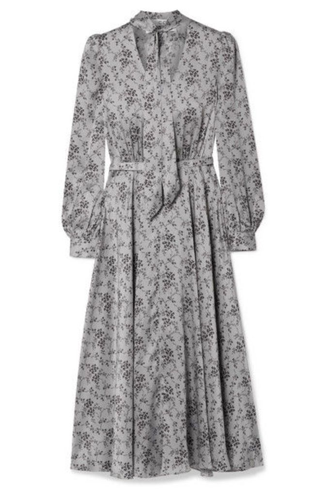 Co - Printed Silk-charmeuse Midi Dress - Gray