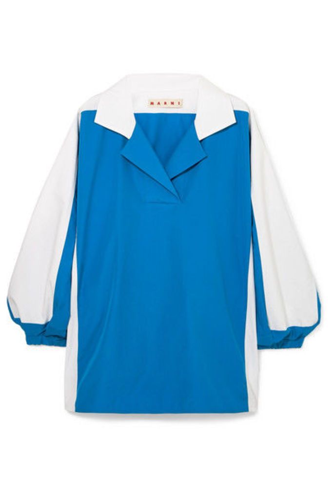 Marni - Two-tone Cotton-poplin Shirt - Blue